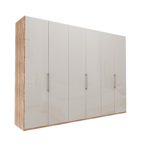 Garderob Atlanta - Ljus rustik ek 236 cm, 300 cm, Utan kornisch / ram