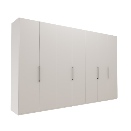 Garderob Atlanta - Vit 216 cm, 350 cm, Utan kornisch / ram