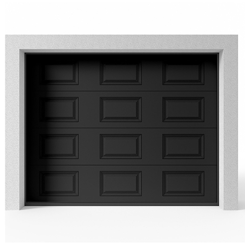 Garageport Takskjutport Modern Spegel Svart, 2400x2125