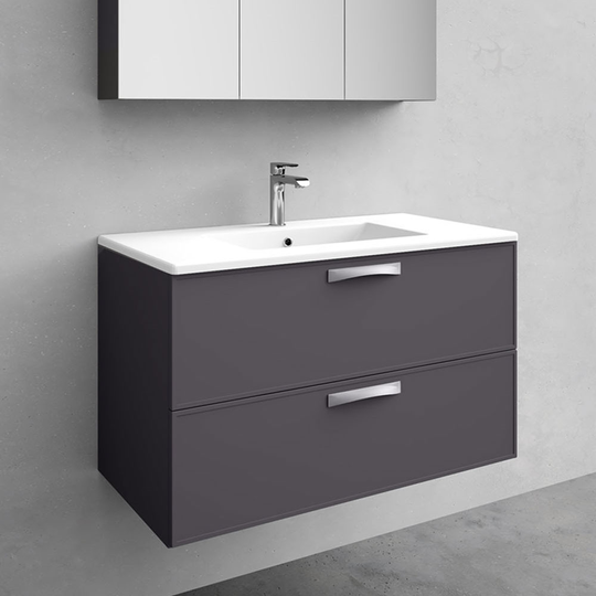 Kommod med tvättställ Noro Vogue Antracit 1000 mm, Porslin