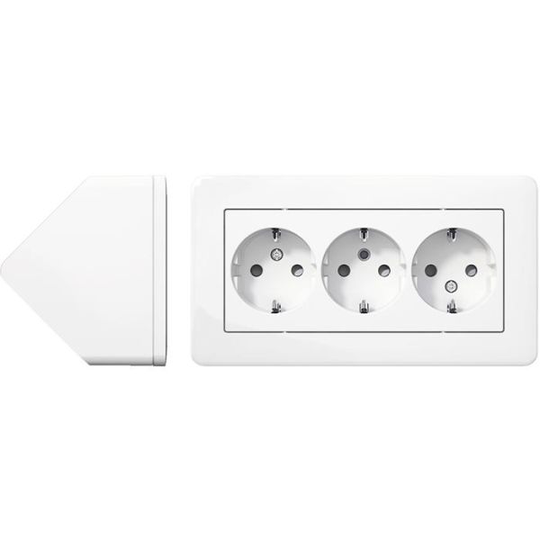 Schneider Electric Exxact WDE008290 Hörnbox med 3-vägs uttag, jordat