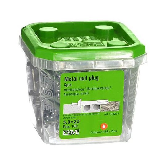 ESSVE Spix ZN Metallspikplugg 100-pack 5,0x22mm