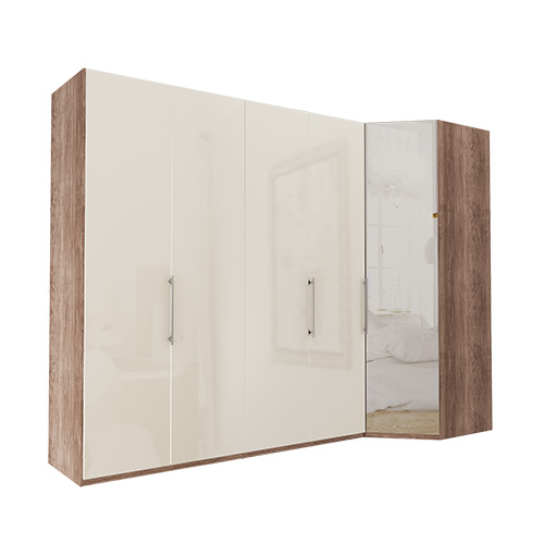 Garderob Atlanta - Mörk rustik ek 236 cm, 200 cm, Hörn