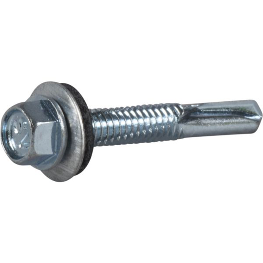 ESSVE 63532 Plåtskruv sexkantshuvud, FZB, med bricka 5,5 x 38 mm, 200-pack