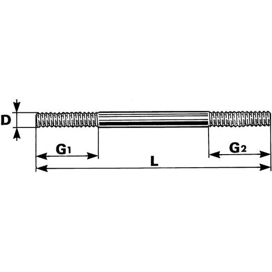 Ivar Petterssons Järnmanufaktur 3478836 Pinnskruv M20 20x360 mm