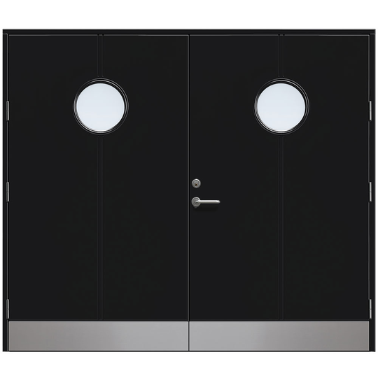 Slagport Lerhamn 2400 x 2100 mm, Frostat glas, Svart