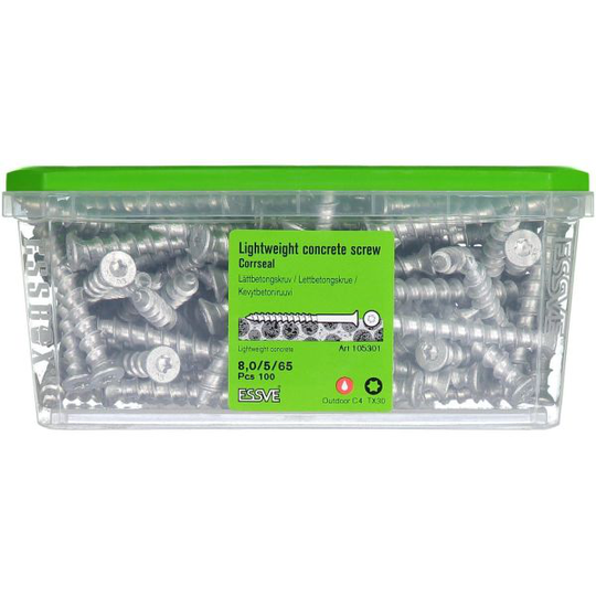 ESSVE CorrSeal TX30 Lättbetongskruv 8,0x65mm, 100-pack
