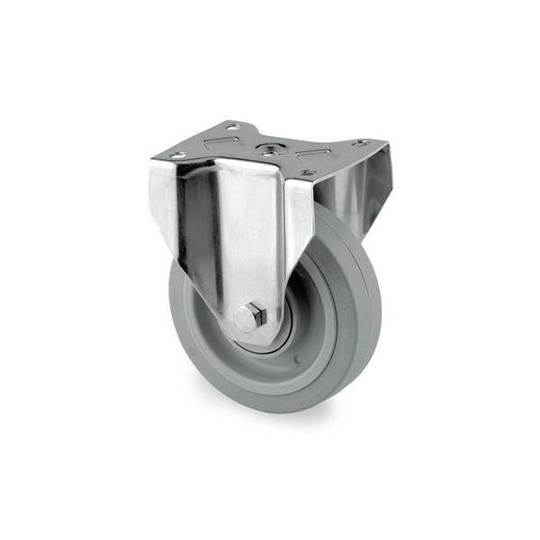 Tente 3478UFR100P62 Industrihjul fast, elastic, platta 105x85 Ø100 mm