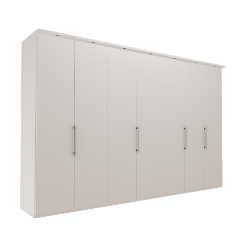 Garderob Atlanta - Vit 216 cm, 350 cm, Med kornisch