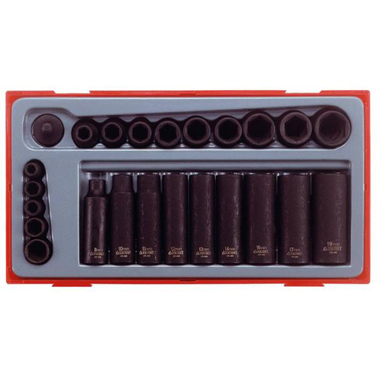Teng Tools TT9024 Krafthylssats 1/4", 24 delar