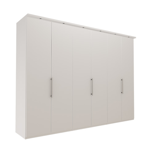 Garderob Atlanta - Vit 216 cm, 300 cm, Med kornisch