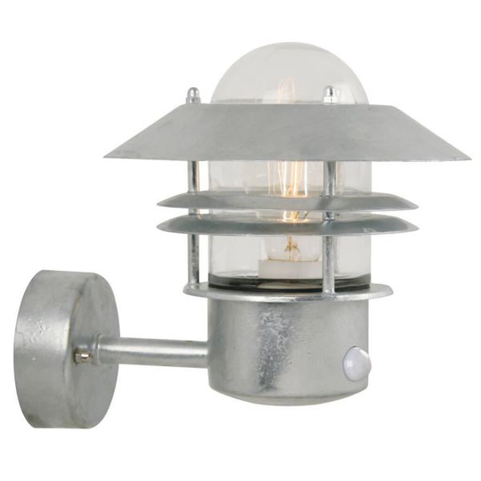 Nordlux BLOKHUS 25031031 Väggarmatur sensor, E27, 60W, IP54 Galvaniserad