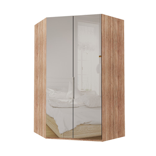 Walk-in garderober Atlanta garderob Spegel, 236 cm, Ljus rustik ek
