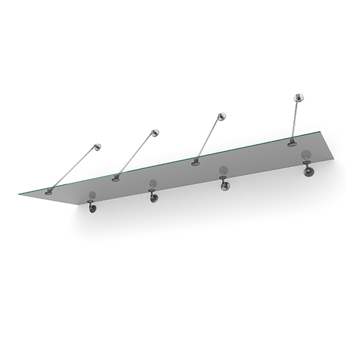 Entrétak Easy Collection - Tube Tonat glas, 2500 mm, Tonat glas