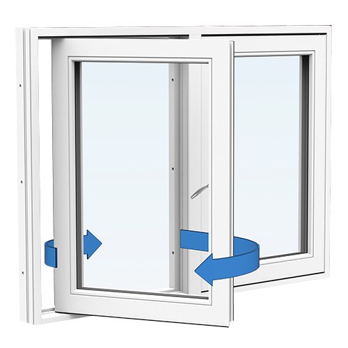 Energi Aluminium Sideswing-fönster 13, 12, Vit