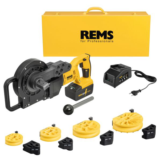 REMS 580055 R220 Bockmaskin 12-18-22 mm, med batteri och laddare