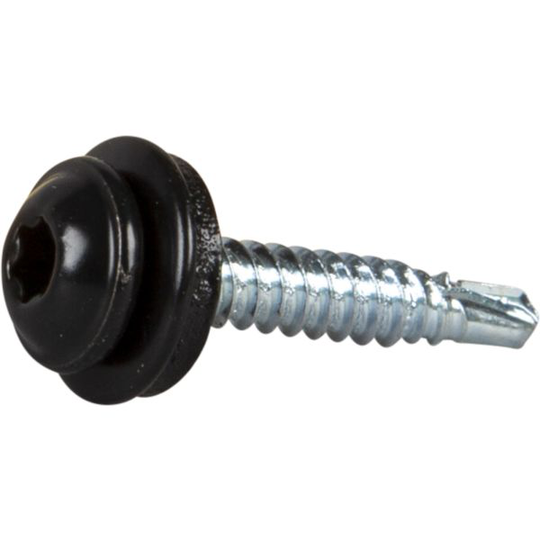 ESSVE 513560 Montageskruv 4,2 x 25 mm, TX20, med bricka svart (RAL9011), 20-pack