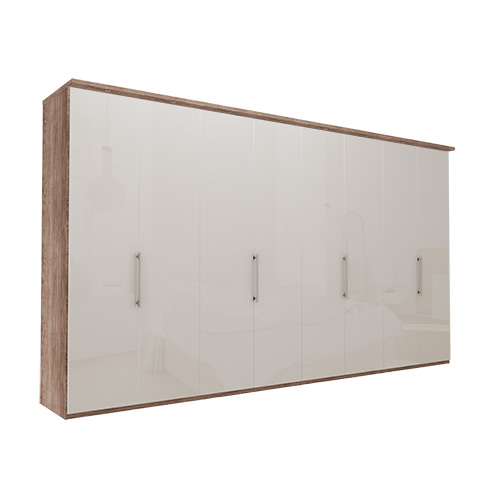 Garderob Atlanta - Mörk rustik ek 216 cm, 400 cm, Med kornisch