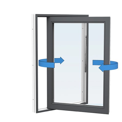 Energi Aluminium Sideswing-fönster 6, 13, Antracitgrå