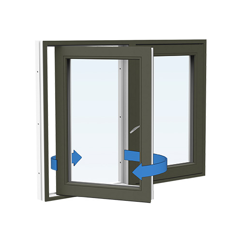 Energi Aluminium Sideswing-fönster 11, 11, Olivgrön