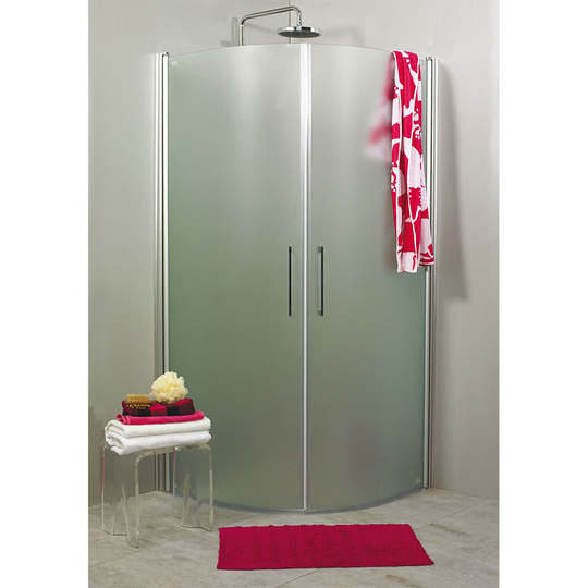 Duschvägg Noro Fix Trend rund 900 x 900 mm, Frostat glas