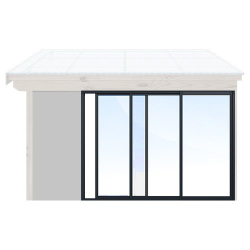 Skjutbara dörrar Sommar - Optimal Original Design, 280 cm - 3 luckor, Svart