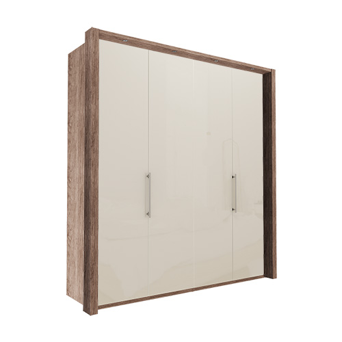 Garderob Atlanta - Mörk rustik ek 236 cm, 200 cm, Med ram