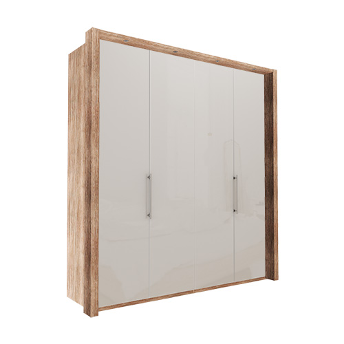 Garderob Atlanta - Ljus rustik ek 216 cm, 200 cm, Med ram