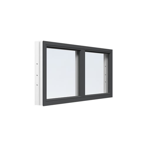 Energi Aluminium Fast fönster med mittpost 10, 15, Antracitgrå