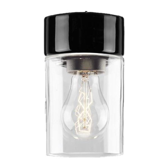 Ifö Electric Opus 100/175 Bastuarmatur IP44, rak, E27, klar Svart