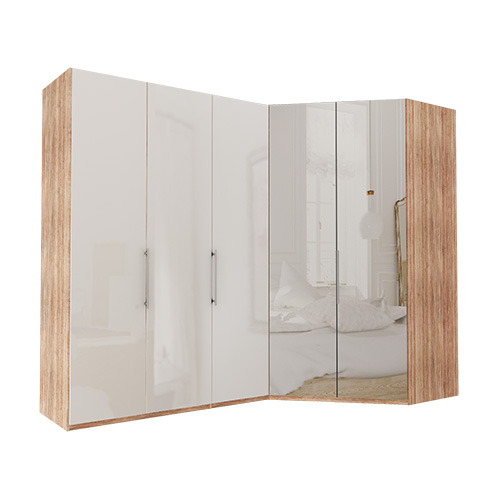 Garderob Atlanta - Ljus rustik ek 236 cm, 150 cm, Walk-in